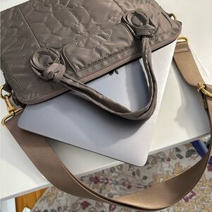 Marc by Marc Jacobs Quilted Gray Shoulder Laptop Bag